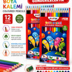 2li Set Kuru Boya Kalemi 12 Renk Tam Boy