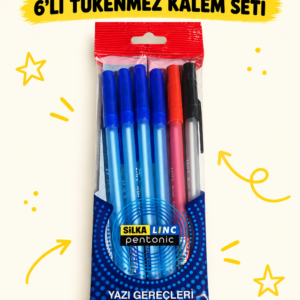 İğne Uçlu Tükenmez Kalem 6’lı Set