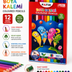 Kuru Boya Kalemi 12 Renk Tam Boy