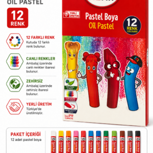 Pastel Boya 12 Renk Karton Kutu