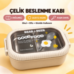 B&D TEK KATLI İKİ BÖLMELİ ÇELİK BESLENME KABI RENK:BEJ