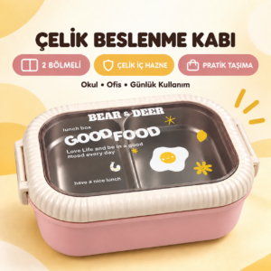 B&D TEK KATLI İKİ BÖLMELİ ÇELİK BESLENME KABI 4 RENK (JY-LB82022) Bölme Sayısı: Tek Bölmeli