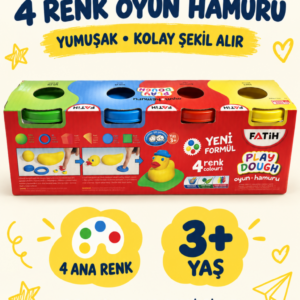 Fatih 4 Renk Oyun Hamuru 520 Gr – 4 x 130 Gr, 3+ Yaş