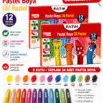 2li Set Pastel Boya 12 Renk Karton Kutu