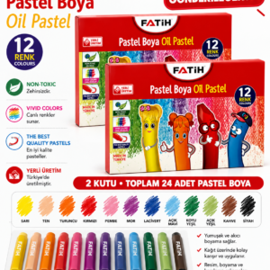 2li Set Pastel Boya 12 Renk Karton Kutu