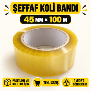 Şeffaf Koli Bandı 45 mm x 100 m – Tekli
