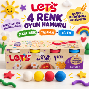 LETS 4 Renk Oyun Hamuru 440 g