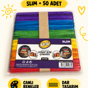 Renkli Ahşap El İşi Çubuğu Slim