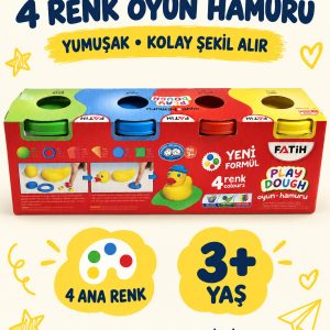 4 Renk Oyun Hamuru 520 Gr – 4 x 130 Gr, 3+ Yaş