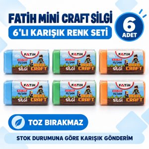 Mini Craft FS/24M Toz Bırakmaz Silgi 6’lı Karışık Renk Seti