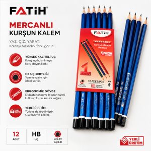 Mercanlı Kurşun Kalem 1 Düzine 12'li