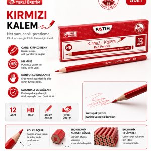 Kırmızı Kurşun Kalem 1 Düzine 12 li