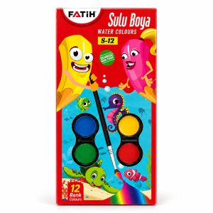 Sulu Boya 12 Renk 12 Tablet + 1 Fırça