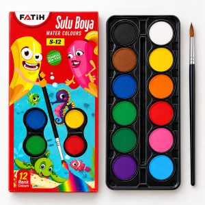 Sulu Boya 12 Renk 12 Tablet + 1 Fırça