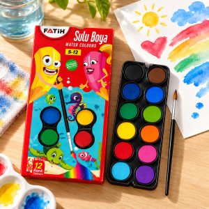Sulu Boya 12 Renk 12 Tablet + 1 Fırça