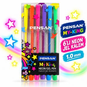 6lı Neon Jel Kalem
