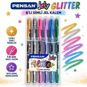 Jel Glitter 6lı Simli Jel Kalem