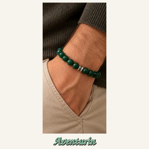 KASSABA JEWEL Aventurin Taşı Bileklik – 8 mm, Unisex, Elastik