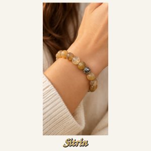 KASSABA JEWEL Sitrin Taşı Bileklik – 8 mm, Unisex, Elastik