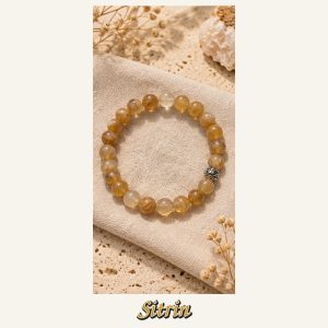 KASSABA JEWEL Sitrin Taşı Bileklik – 8 mm, Unisex, Elastik
