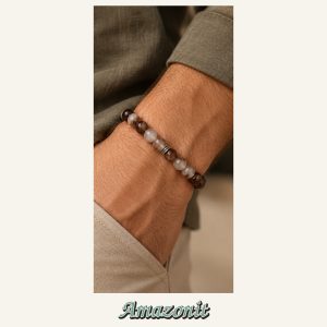 KASSABA JEWEL Amazonit Taşı Bileklik – 8 mm, Unisex, Elastik