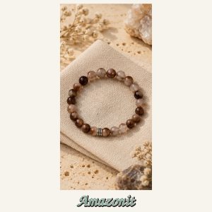 KASSABA JEWEL Amazonit Taşı Bileklik – 8 mm, Unisex, Elastik