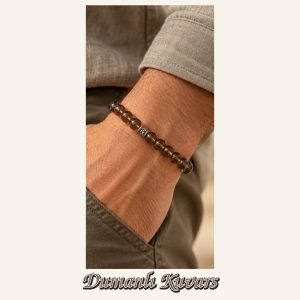 KASSABA JEWEL Dumanlı Kuvars Taşı Bileklik – 8 mm, Unisex, Elastik