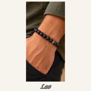 KASSABA JEWEL Lav Taşı Bileklik – 8 mm, Unisex, Elastik