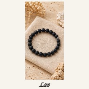 KASSABA JEWEL Lav Taşı Bileklik – 8 mm, Unisex, Elastik