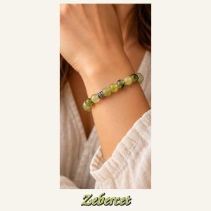 KASSABA JEWEL Zebercet Taşı Bileklik – 8 mm, Unisex, Elastik
