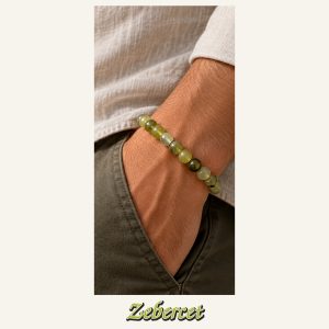 KASSABA JEWEL Zebercet Taşı Bileklik – 8 mm, Unisex, Elastik