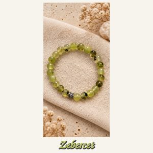 KASSABA JEWEL Zebercet Taşı Bileklik – 8 mm, Unisex, Elastik