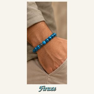 KASSABA JEWEL Firuze Taşı Bileklik – 8 mm, Unisex, Elastik