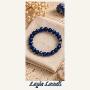 KASSABA JEWEL Lapis Lazuli Taşı Bileklik – 8 mm, Unisex, Elastik