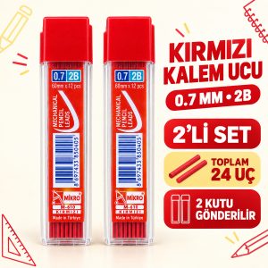 0.7 Kırmızı Renk Kalem Ucu 2 Tüp
