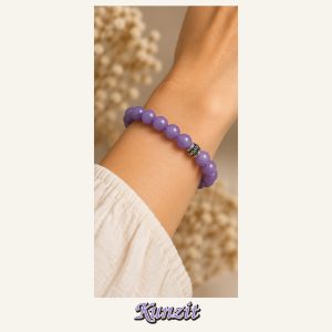 KASSABA JEWEL Kunzit Taşı Bileklik – 8 mm, Unisex, Elastik