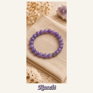 KASSABA JEWEL Kunzit Taşı Bileklik – 8 mm, Unisex, Elastik