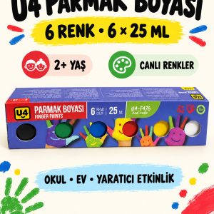 Parmak Boyası 6 Renk 6x25 ml 2+ Yaş