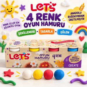 Let’s 4 Renk Oyun Hamuru Seti Anadolu Buğdayından Üretilmiştir