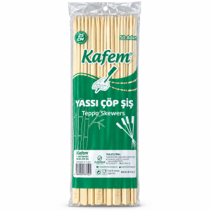 Kafem Yassı Çöp Şiş 25 cm – 50 Adet