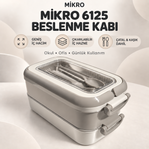 Mikro BK-6125 İki Katlı Beslenme Kabı