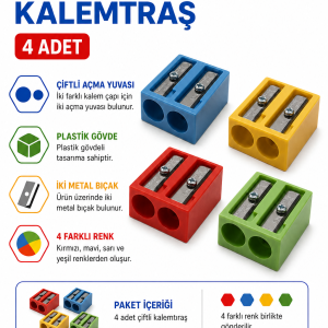 Eisen 108 Çift Delikli Plastik Kalemtıraş