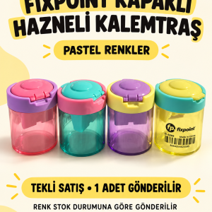 FixPoint P-5595 Çift Delikli Saydam Hazneli Kalemtıraş – Tekli